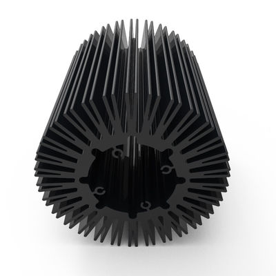 Black ODM Extruded CNC Aluminum Heat Sinks For LED Radiator